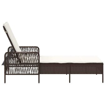 Ligbed met kussen 1-persoon Bruin 157 x 55 x 92cm poly rattan