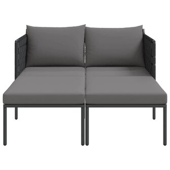 Ligstoel met kussen Antraciet 115 x 153 x 69.5cm Staal