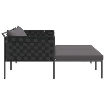 Ligstoel met kussen Antraciet 115 x 153 x 69.5cm Staal