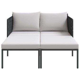 Ligstoel met kussen Antraciet 115 x 153 x 69.5cm Staal