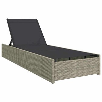 Ligstoel met kussen 1-persoon Beige 60 x 200 x 27cm poly rattan