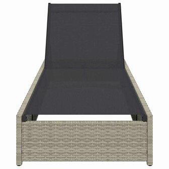 Ligstoel met kussen 1-persoon Beige 60 x 200 x 27cm poly rattan