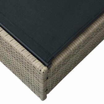 Ligstoel met kussen 1-persoon Beige 60 x 200 x 27cm poly rattan