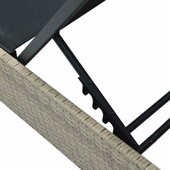 Ligstoel met kussen 1-persoon Beige 60 x 200 x 27cm poly rattan