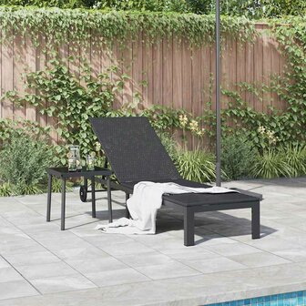 Ligstoel 1-persoon Zwart 60 x 200 x 27cm poly rattan