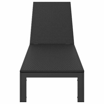 Ligstoel 1-persoon Zwart 60 x 200 x 27cm poly rattan