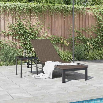 Ligstoel 1-persoon Bruin 60 x 200 x 27cm poly rattan