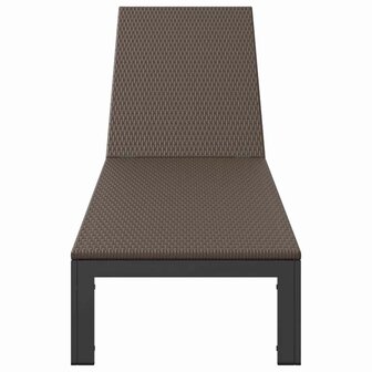 Ligstoel 1-persoon Bruin 60 x 200 x 27cm poly rattan