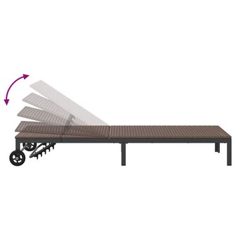 Ligstoel met kussen 2 pcs Bruin 40 x 39 x 40.5cm poly rattan