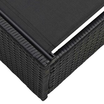 Ligstoel met kussen 1-persoon Zwart 60 x 200 x 27cm poly rattan