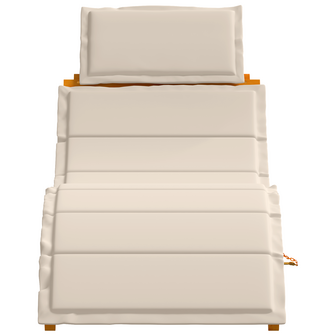 Ligbed met kussen 2 pcs Wit 184 x 55 x 64cm Massief acaciahout