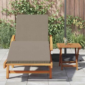 Ligstoel met kussen Taupe 200 x 67 x 84cm Massief acaciahout