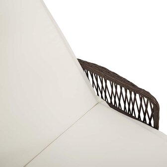 Ligbed met kussen 2 pcs Bruin 35 x 35 x 32cm poly rattan