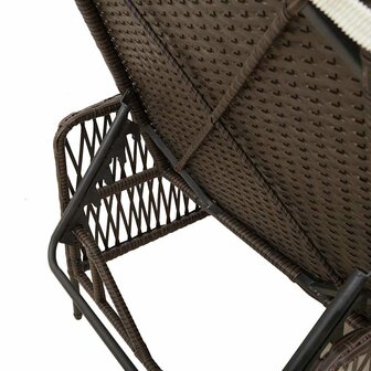 Ligbed met kussen 2 pcs Bruin 35 x 35 x 32cm poly rattan