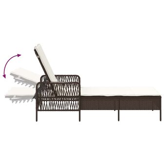 Ligbed met kussen 2 pcs Bruin 35 x 35 x 32cm poly rattan