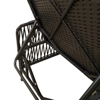 Ligbed met kussen 2 pcs Zwart 35 x 35 x 32cm poly rattan