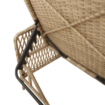 Ligbed met kussen 2 pcs Beige 35 x 35 x 32cm poly rattan