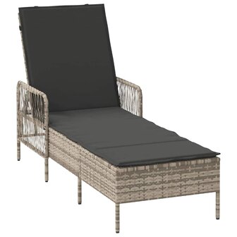 Ligbed met kussen 2 pcs Lichtgrijs 35 x 35 x 32cm poly rattan