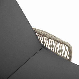 Ligbed met kussen 2 pcs Lichtgrijs 35 x 35 x 32cm poly rattan