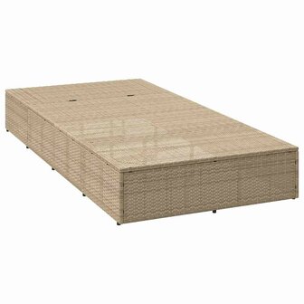 Ligbed met zwevend kussen poly rattan beige