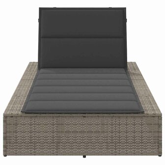 Ligbed met zwevend kussen poly rattan grijs