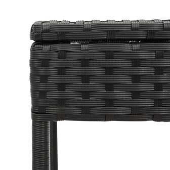 Ligbedden 2 st met tafel poly rattan zwart