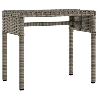 Ligbedden 2 st met luifels en tafel poly rattan grijs