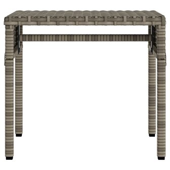 Ligbedden 2 st met luifels en tafel poly rattan grijs