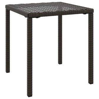 Ligbedden 2 st met tafel poly rattan bruin