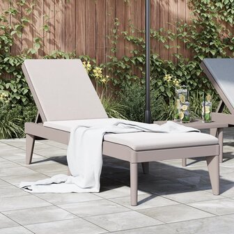 Ligbed 186x60x29 cm polypropeen cappuccinokleurig
