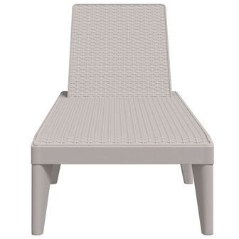 Ligbed 186x60x29 cm polypropeen cappuccinokleurig