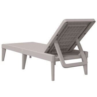 Ligbed 186x60x29 cm polypropeen cappuccinokleurig