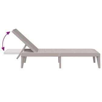Ligbed 186x60x29 cm polypropeen cappuccinokleurig