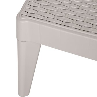 Ligbed 186x60x29 cm polypropeen cappuccinokleurig