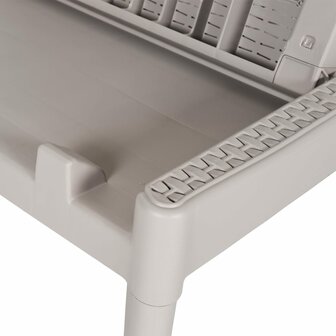Ligbed 186x60x29 cm polypropeen cappuccinokleurig