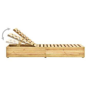 Ligbed met tafeltje en kussen ge&iuml;mpregneerd grenenhout