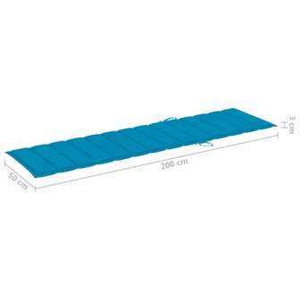Ligbed met tafel en kussen massief teakhout