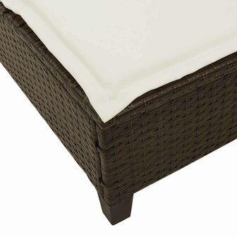 Ligstoel met kussens bruin 55x200x25,5cm polyrotan