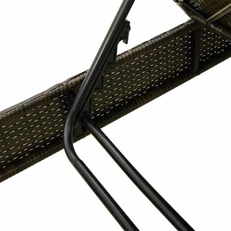 Ligstoel met kussens bruin 55x200x25,5cm polyrotan