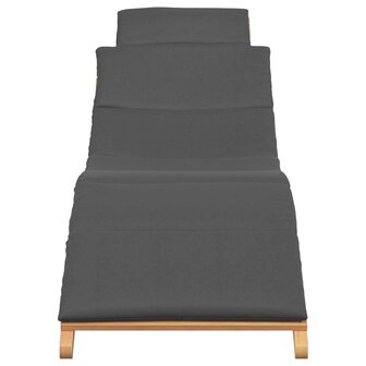 Ligstoel Donkergrijs 188 x 55 x 59 cm Massief teakhout
