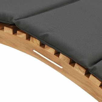 Ligstoel Donkergrijs 188 x 55 x 59 cm Massief teakhout