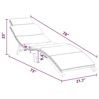 Ligstoel Donkergrijs 188 x 55 x 59 cm Massief teakhout