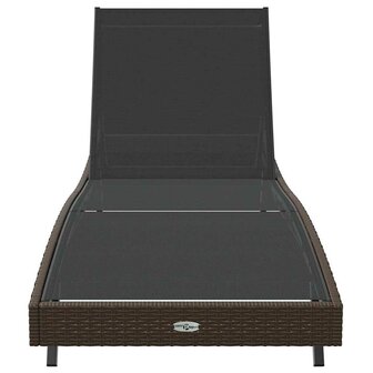 Ligstoel 1-persoon Bruin 70 x 197 x 82 cm Poly Rattan en Metaal