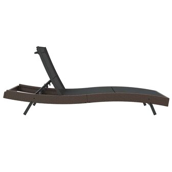 Ligstoel 1-persoon Bruin 70 x 197 x 82 cm Poly Rattan en Metaal