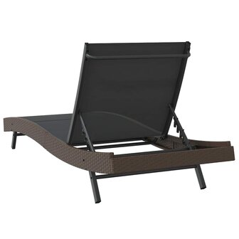 Ligstoel 1-persoon Bruin 70 x 197 x 82 cm Poly Rattan en Metaal