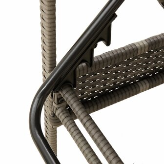 Ligbed met kussen grijs 63x200x81 cm poly rattan (alleen VS)