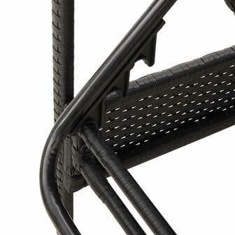 Ligbed met kussen zwart 63x200x81 cm poly rattan (alleen VS)