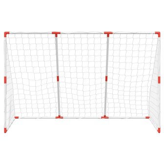 Kindervoetbaldoel met ballen 2-in-1 184x64x124 cm wit