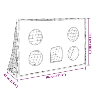 Kindervoetbaldoel met doelmat en bal 182x62x118 cm
