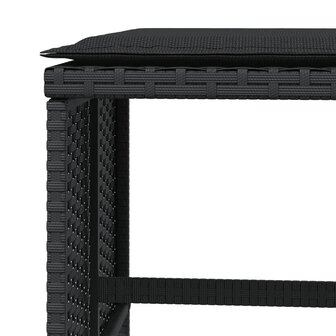 Tuinkrukken 4 st met kussens 41x41x36 cm poly rattan zwart